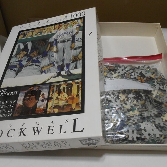 FINK & COMPANY | Toys | Vtg Norman Rockwell The Dugout 00 Piece Puzzle ...
